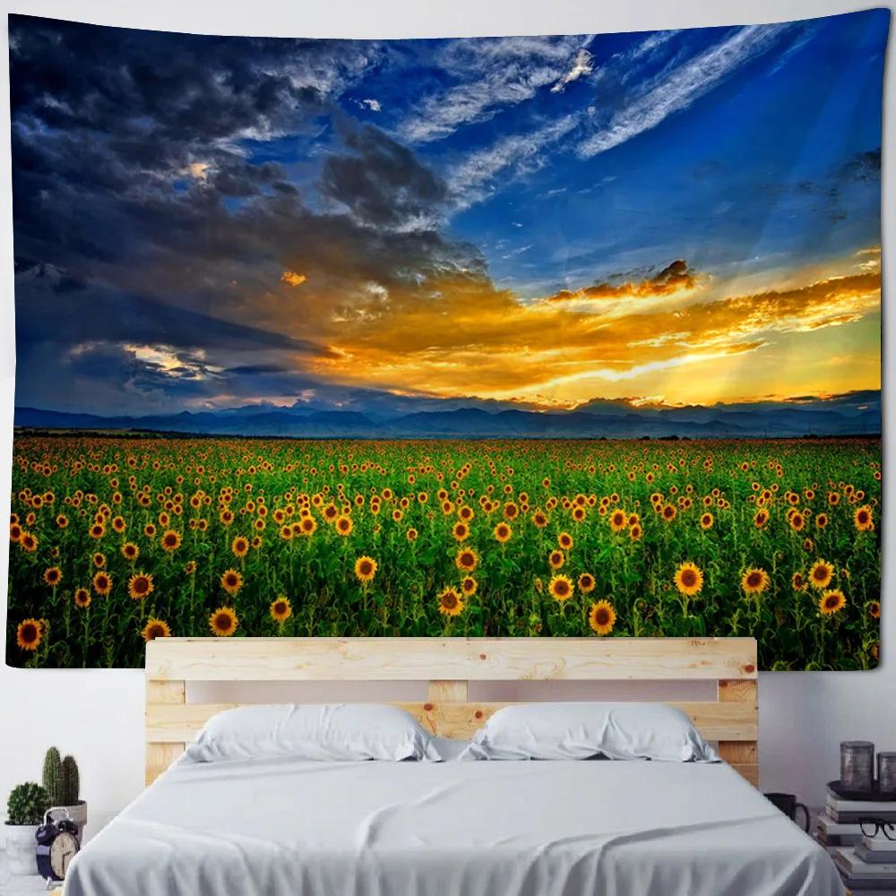 Beautiful Sunflower Tapestry, Home Wall Decoration, Natural Landscape, Wall Hanging Cloth, Bedroom, Living Room, Art Decoration