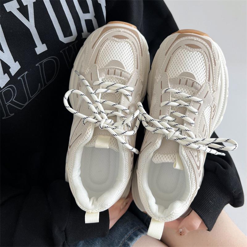 

Модный тренд ретро показывая ноги маленькая платформа папы обувь женская 2025 новая осень и зима легкая увеличивающая рост спортивная обувь 40 бежевый