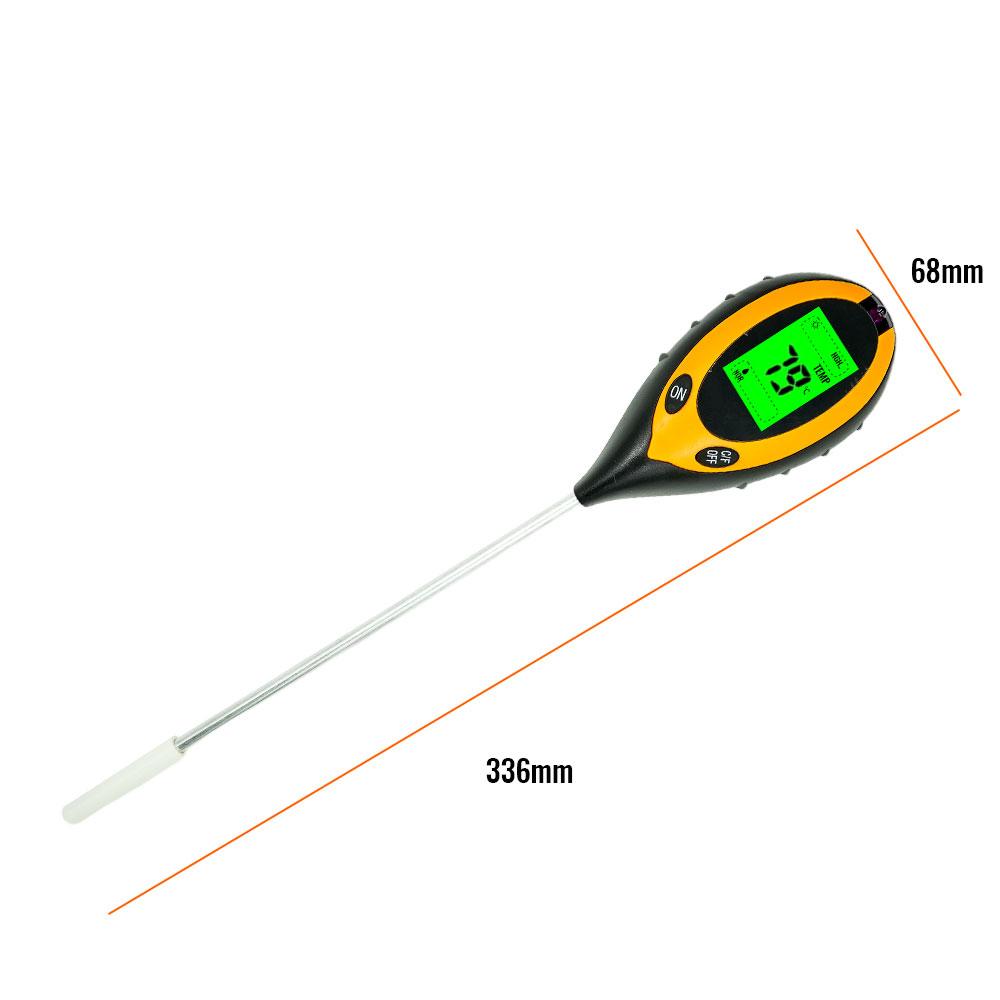Toprak PH Metre Test Cihazı Toprak Test Cihazı PH Nem ölçer Sıcaklık Güneş Işığı Yoğunluğu ölçümü Analiz Toprak Asitliği Testi 4'ü 1 Arada