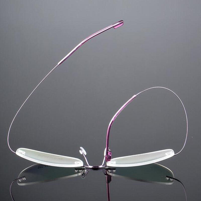Anti Blue Light Titanium Alloy Framless Oval Myopia Glasses Women Rimless Prescription Lady Eyeglasses 0 -0.5 -0.75 To -6.0