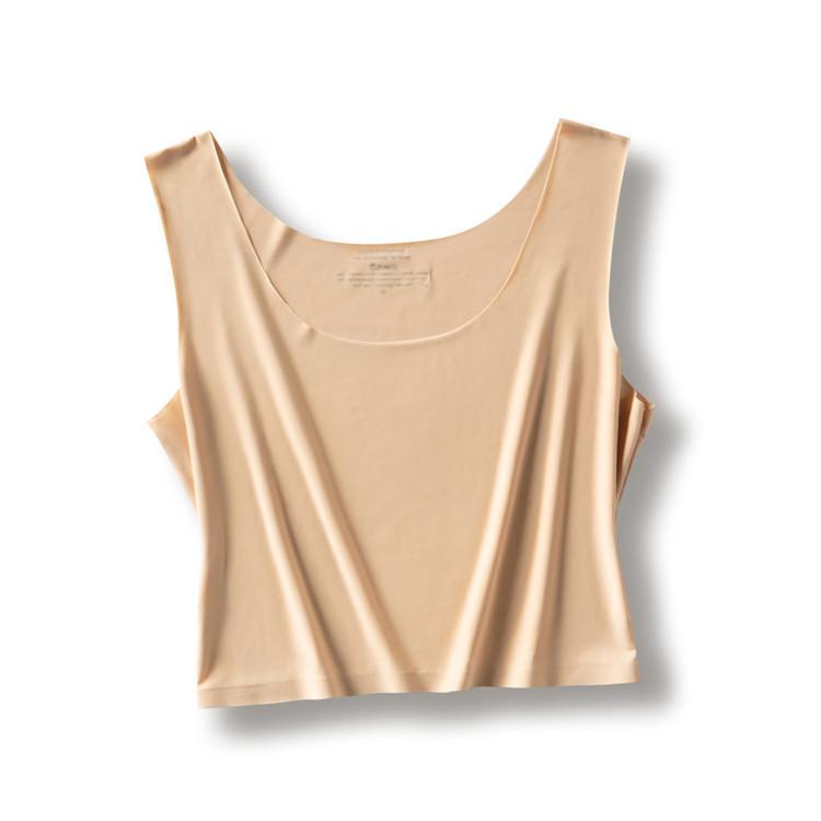 

Seamless Ice Silk Tube Tops Women Summer Thin Plus Size Short Crop Tops Female Underwear Anti-Curling Croptop Intimates Bustier 2XL Weight(65-75kg)