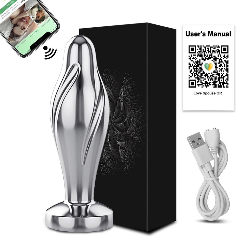 Bluetooth APP Anal Plug Vibrator Female Remote Control Clitoris Stimulator Metal Butt Plug Adult Supplies Sex Toys for Women