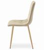 LIBRA chair - light beige velvet / wood-colored legs x 2