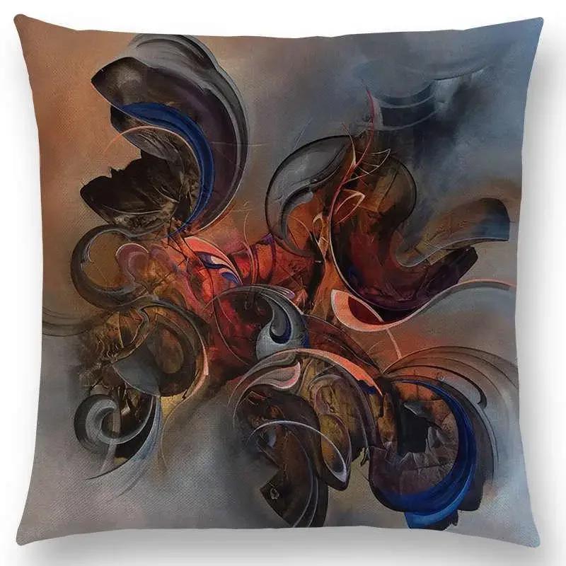 Nuova Pittura Scultura Stile Astratto Motivo Misterioso Fantastica Federa Cuscino Copricuscino Divano