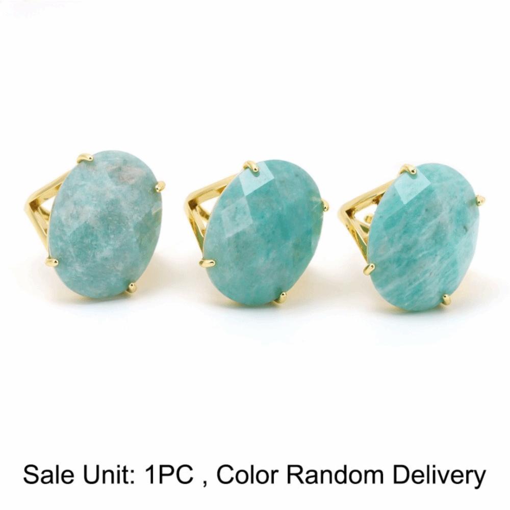 Simple Finger Rings Adjustable Open Rings Trend Ellipse Crystal Rings for Women