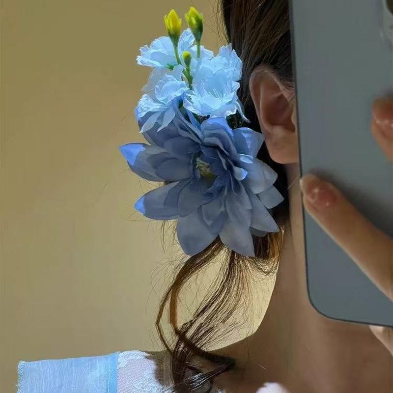 Korean High-End Acrylic Flower Hair Clip for Women - Large Shark Clip for Voluminous Styles