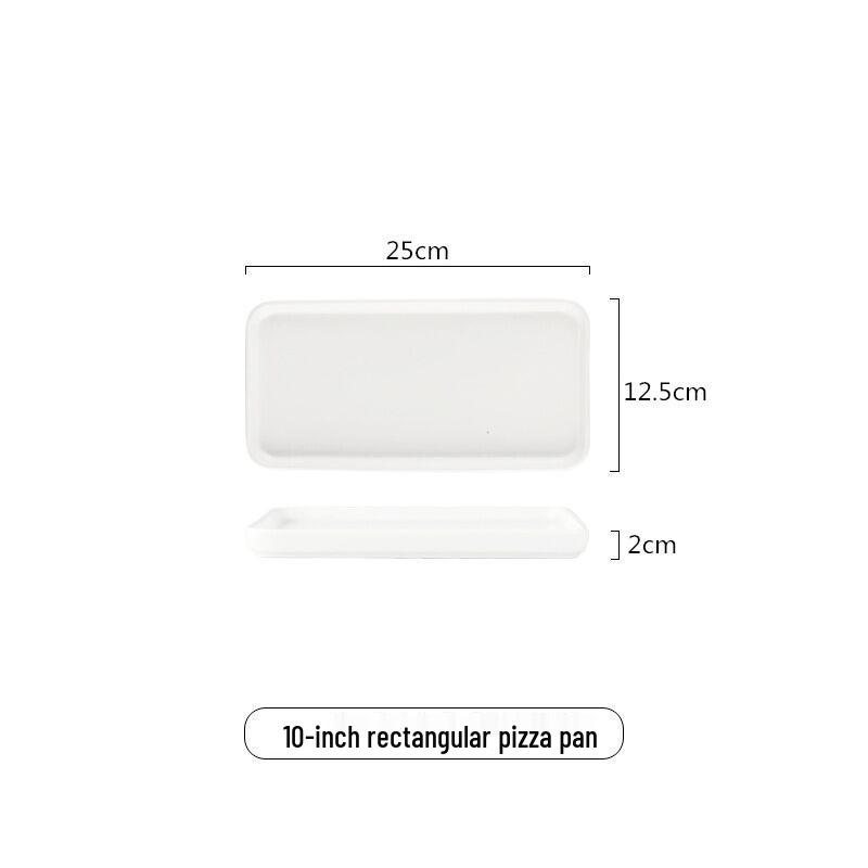Gold-Rimmed Rectangular Ceramic Dessert and Sushi Plate