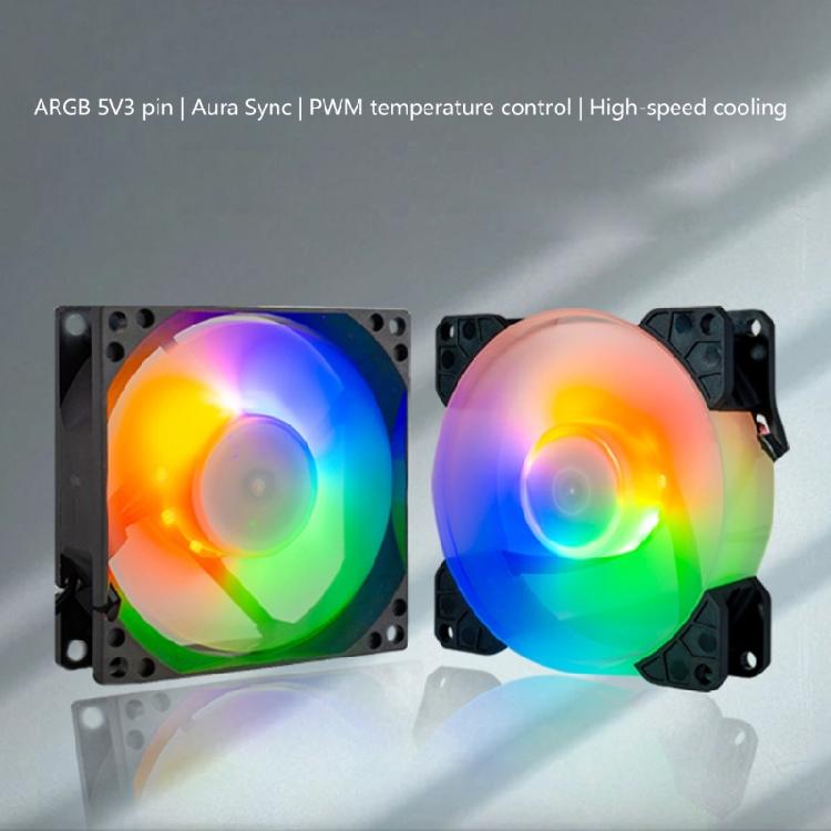 PC Computer Chassis Cooling Fan Low Noise Energy ARGB 5V 3Pin For PC Gaming Console Cooling Fan Heat Dissipation