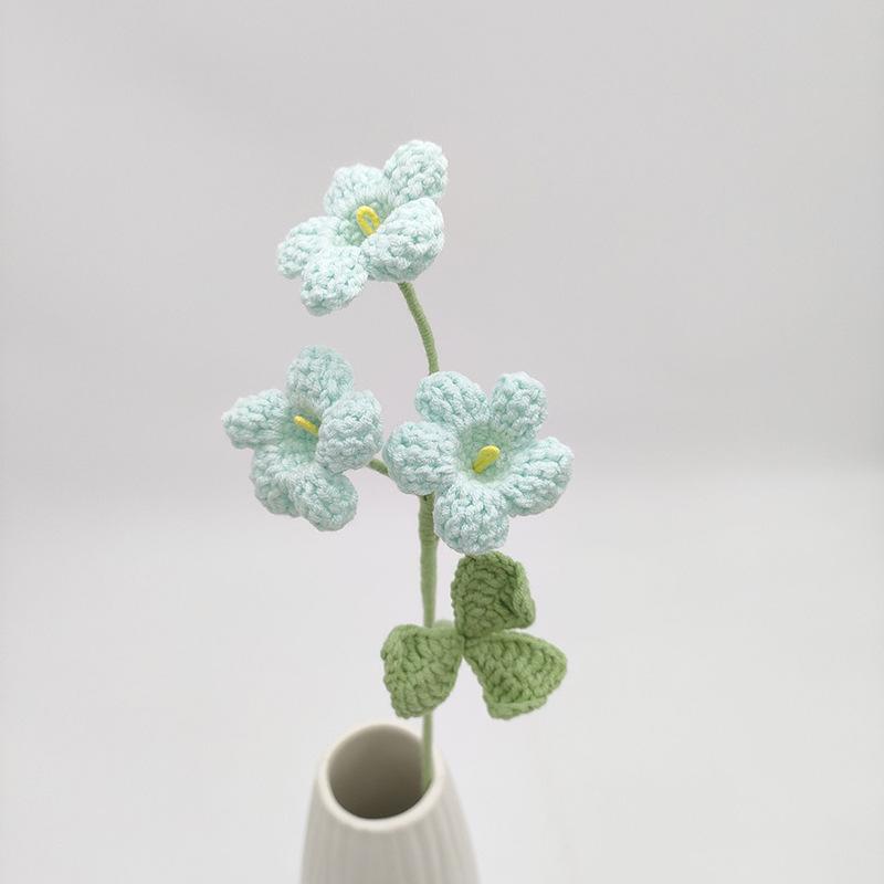 Mini Rose Crochet Flowers Creative Knitted Flowers Crochet Woven Flower Bouquet Wedding Party Home Decor Gift