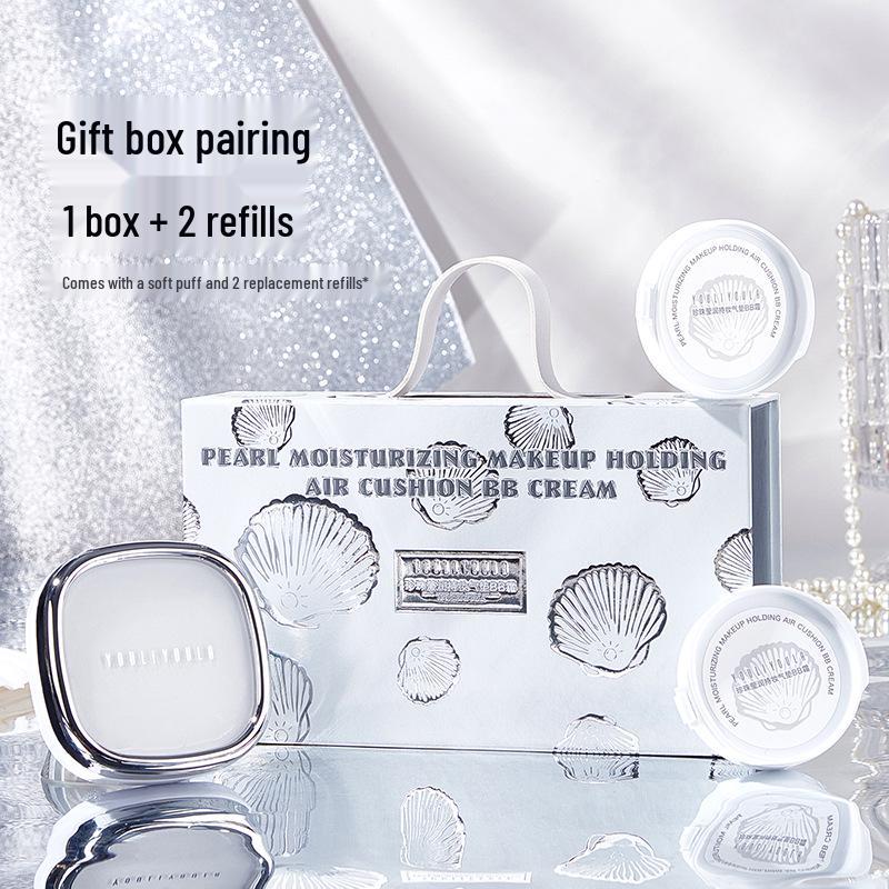 Pearl Hydrating Long-Lasting Concealer Cushion: Non-Cakey, Non-Creasing, Waterproof, Oil-Control, Soft Focus BB Cream Foundation.