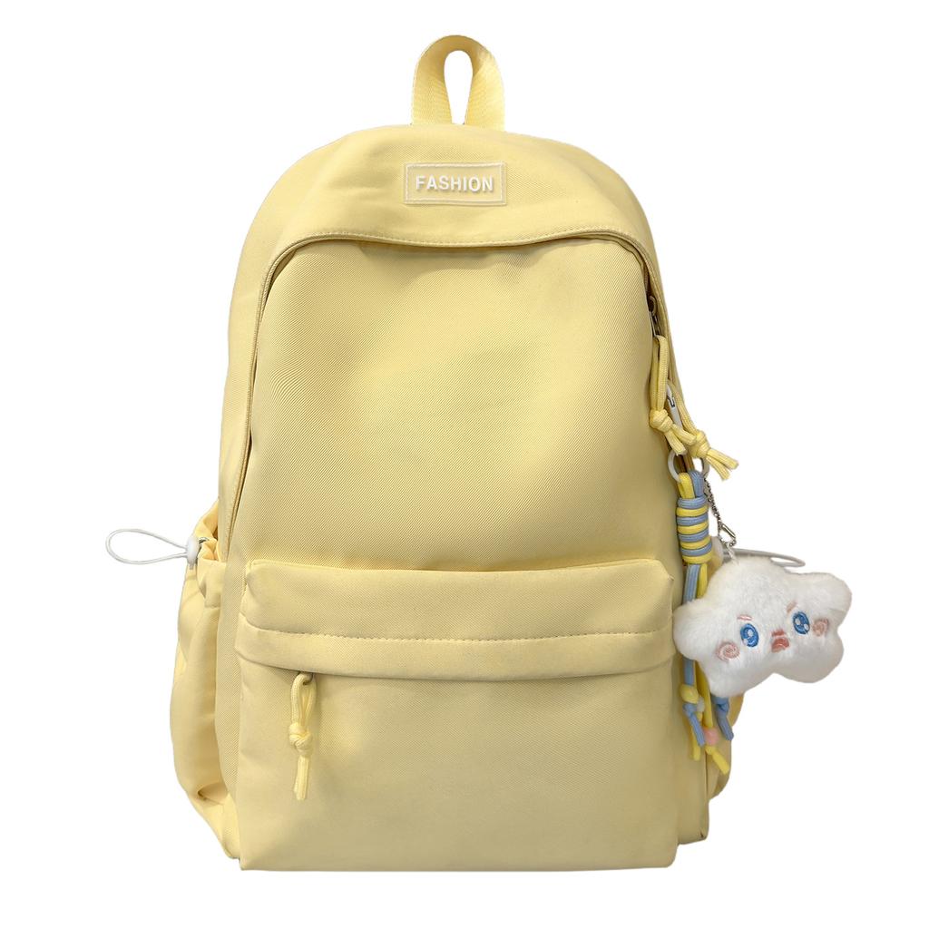 Schoolbag new solid color backpack, Korean version ins junior high school college student schoolbag leisure travel large capacity backpack
