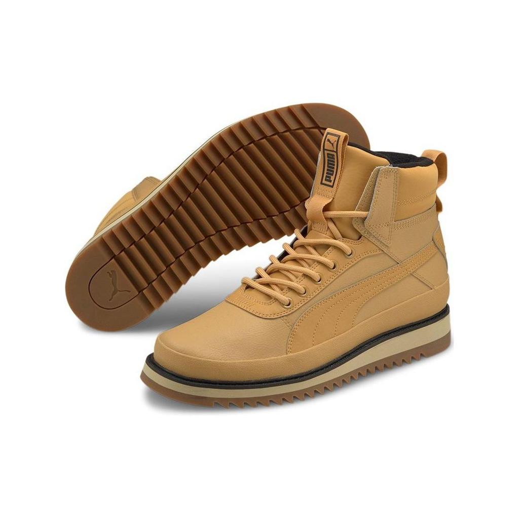 Puma Desert V2 Wtr Rubber Two-Layer Cowhide Round Toe Lace-Up Short Martin Boots Women Boots Brown 380754-03