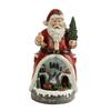 Christmas Figurine Rotating Train Resin Sculpture for Desk Holiday Shop
