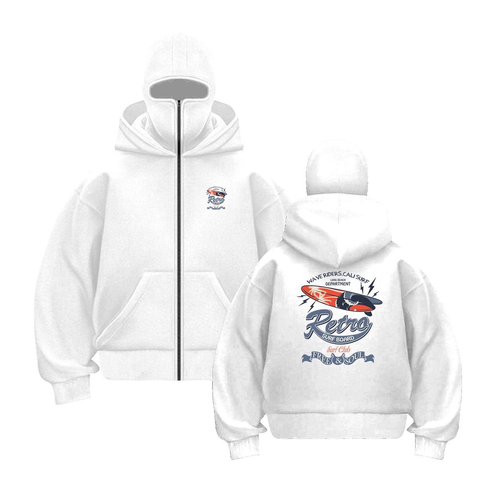 Autumn fashion versatile Double cap zipper heavyweight hooded sweatshirt cotton casual graffiti print sports hooded sweatshirt