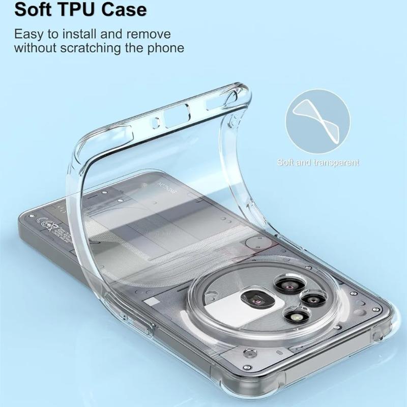 Transparent TPU Case For Nothing Phone 3A Lite 3A Pro 2A Cmf 1 2 Protective Cover Four Corners Shockproof Bumper Phone Shell