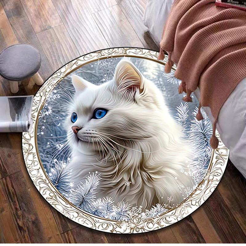 Animal Circular Rug Office Decorative Carpet For Living Room Bedroom Door Mat Floor Rug Computer Chair Area Rug