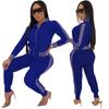 Female Stylish Coat & Pant Zip Sets Joggers Y2k Tracksuits Women Elegant Two-Pieces Suit Sets