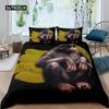Orangutan Duvet Cover Cute Monkey Bedding Set Polyester Tropical Botanical Animal Print Comforter Cover
