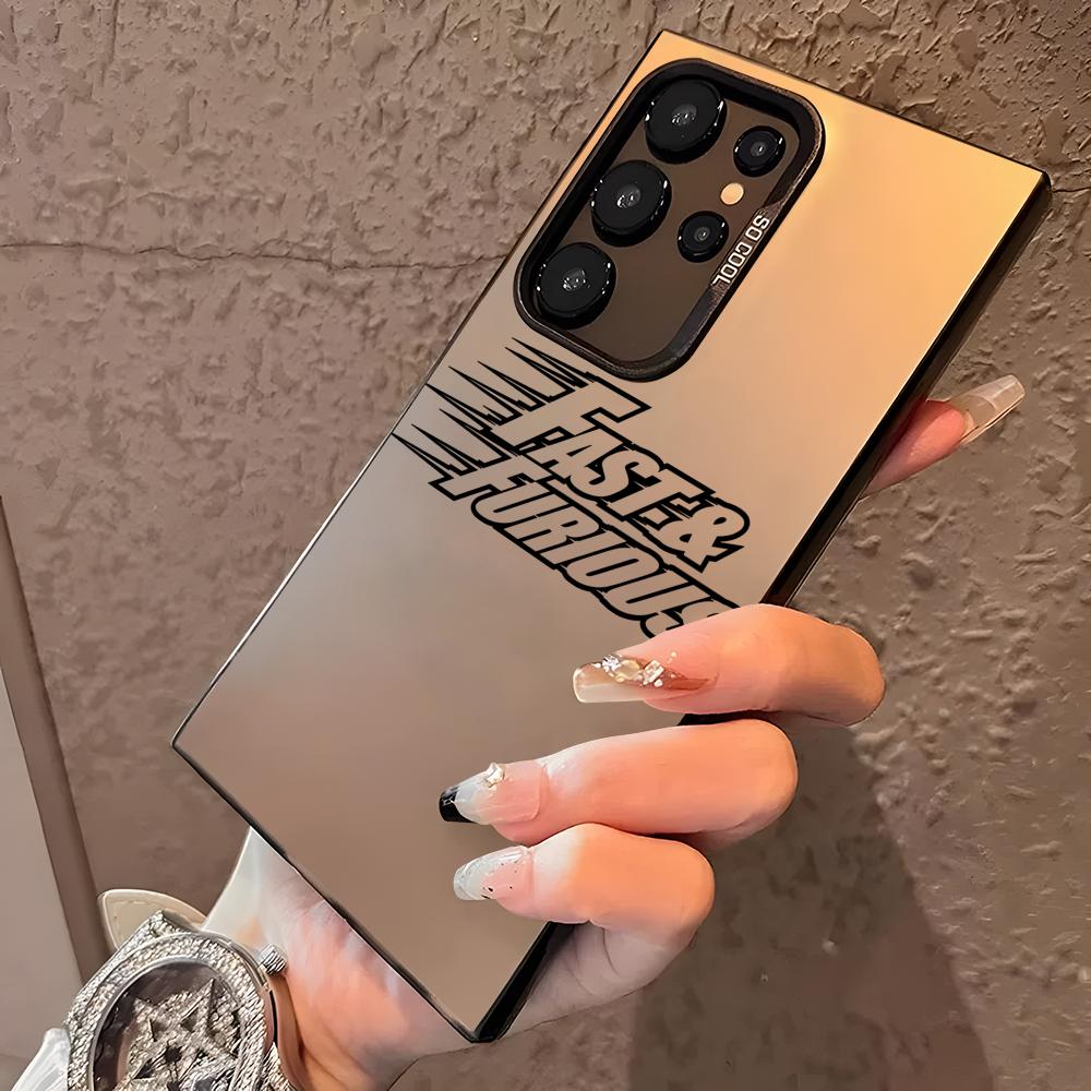 Coole F-Fast Furious Handyhülle Für Samsung Galaxy S25 Edge S24 S23 S22 S21 S20 Ultra Funda Silikon Silberne Abdeckung