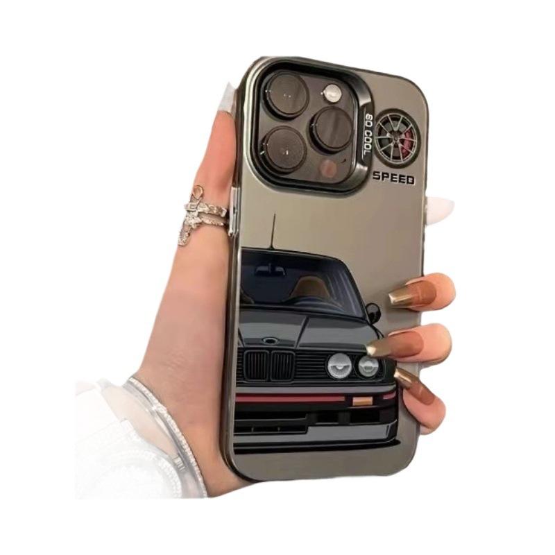 Trendy round logo car case for iPhone 18 Pro Max, 14 Plus, drop-proof, 12-inch, trendy, hard, 13-inch new.