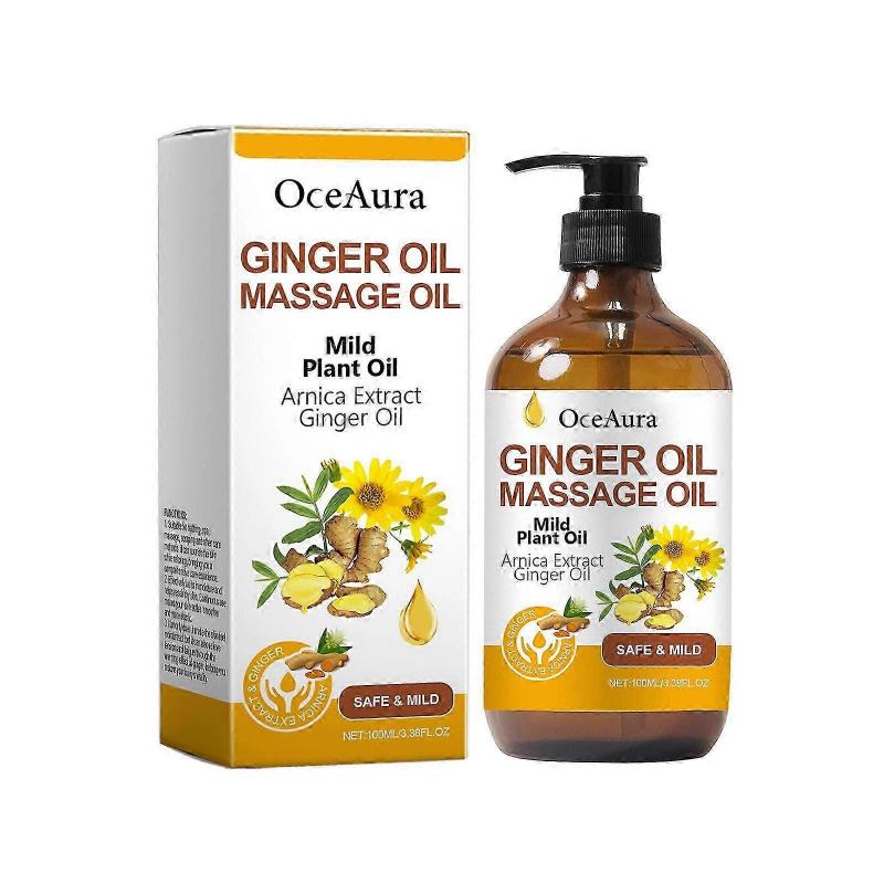 Ginger Oil, Ginger Massage Oil for Lymphatic Drainage, Natural Ginger Oil for Skin, Arnica Oil, Sore Muslce Massage Oil - Warming and Relaxing