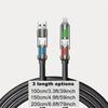 2pcs 4-in-1 100W Max Fast Charging Cable, Multi-Port Charging with Ccolor Light, for IPhone 14/13/12/11Pro Max/XS/XR/8/7/6/iPad, For, Xiaomi, Oppo