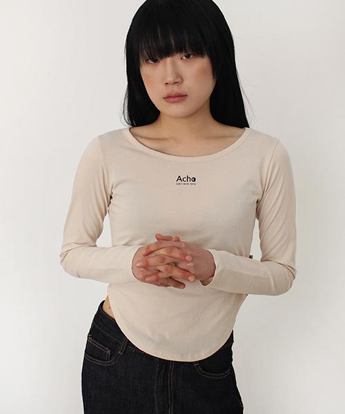 Acho Organic Cotton Round Half Crop T-Shirt_Ivory Free