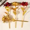 Exquisite Golden Rose Gold Red Artificial Rose Flowers Fashion Rose Bouquet  Valentine's Day Gifts