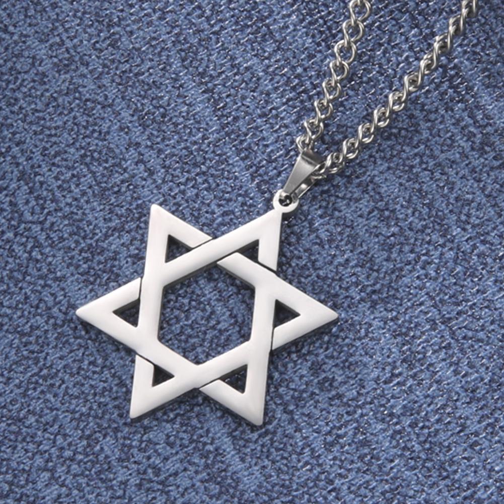 Dawapara Star of David Necklace Stainless Steel Je Hexagram Protection Amulet Pendants Necklace Religious Jewelry