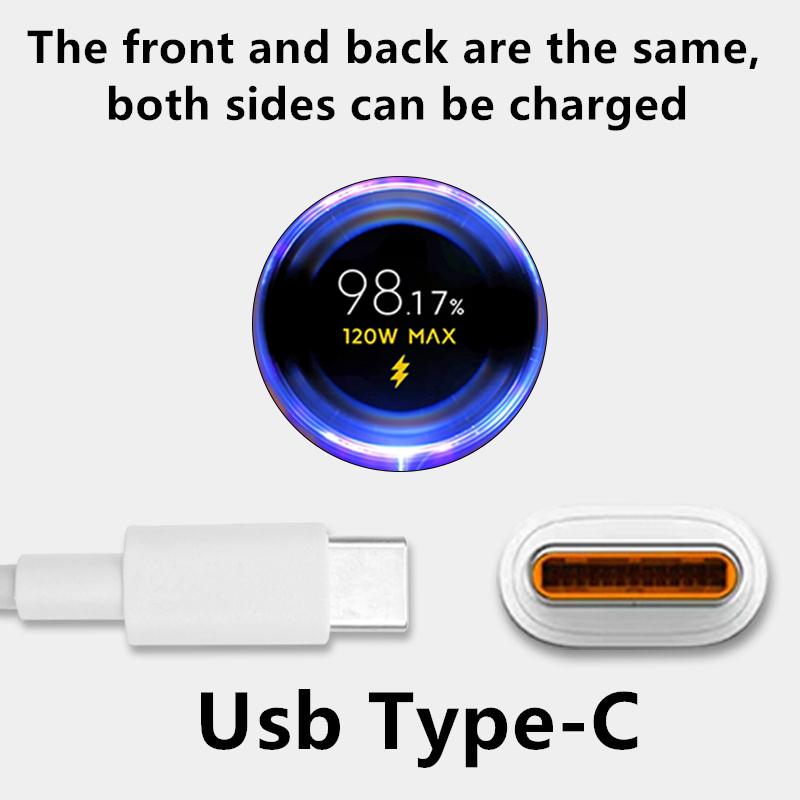 Original 6A Usb Type C Cable Charger 120w Turbo Tipo Fast Charging For Xiaomi Mi 13 12 11 10 Pro Ultra Poco X3 Redmi Note K50 40