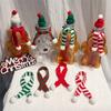 Mini Knitted Hat and Christmas Scarf Set Christmas Tree Decoration DIY Art Snowman Doll Christmas Decoration