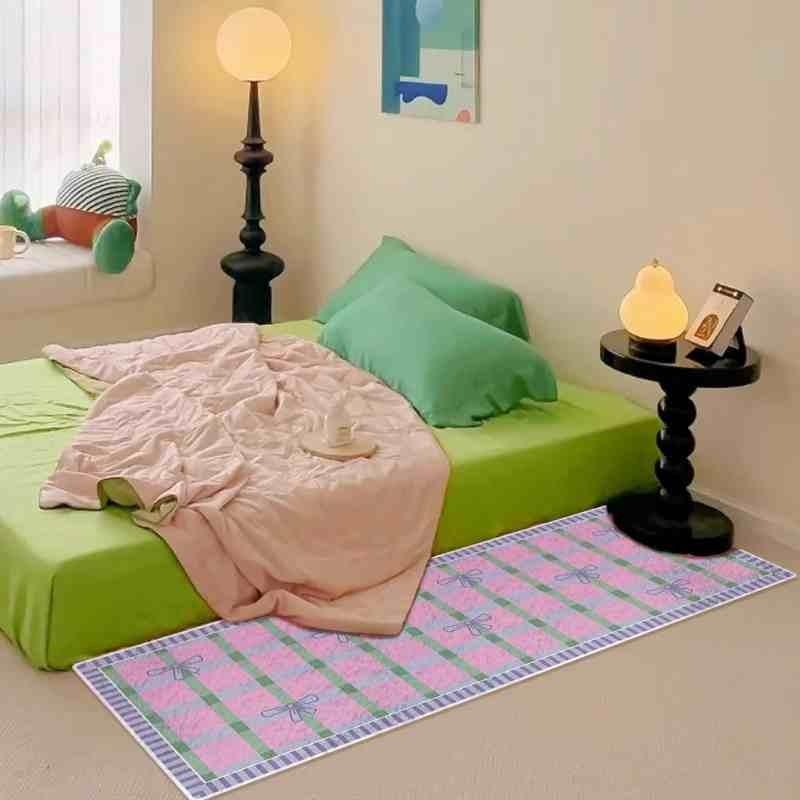 

VIKAMA Outdoor Bedside Rug Cartoon Stripe Cute Bedroom Bedside Hallway Laundry Window Rug Home Decor Floor Mats Outdoor 50X120CM(1.6X3.9FT