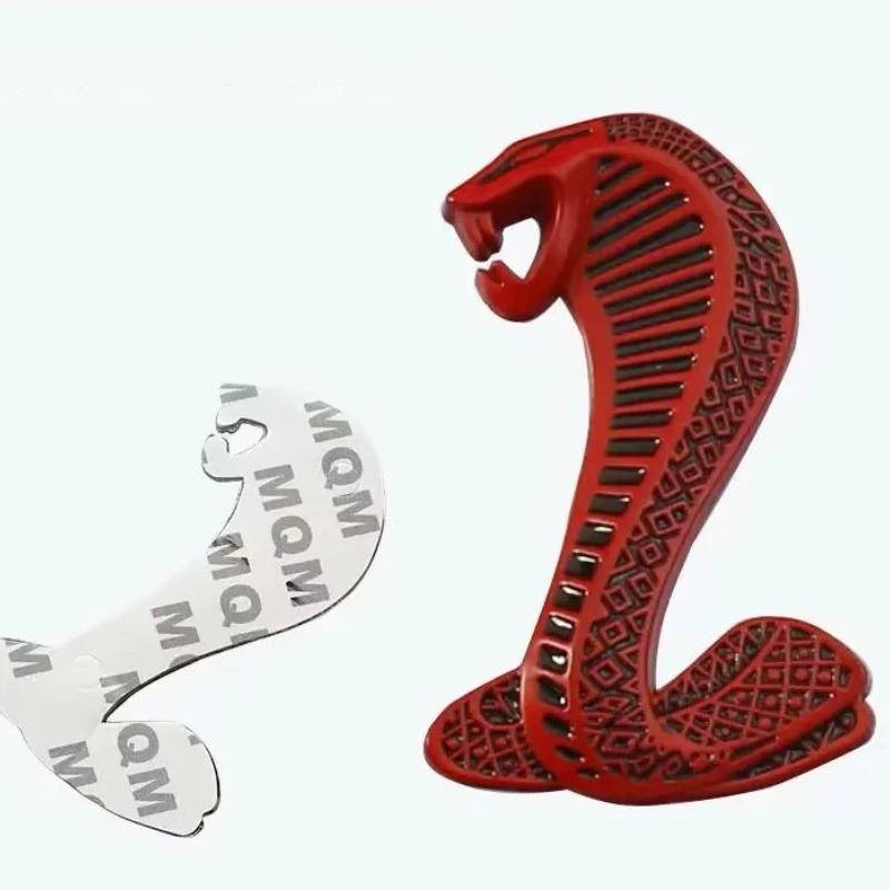 2x Snake Cobra Car Front Grille Emblem Side Fender Badge Rear Trunk Car Stickers Accessories