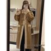 2025 Winter Long Leather & Fur Coat with Horn Buckles and Thickened Lamb Wool