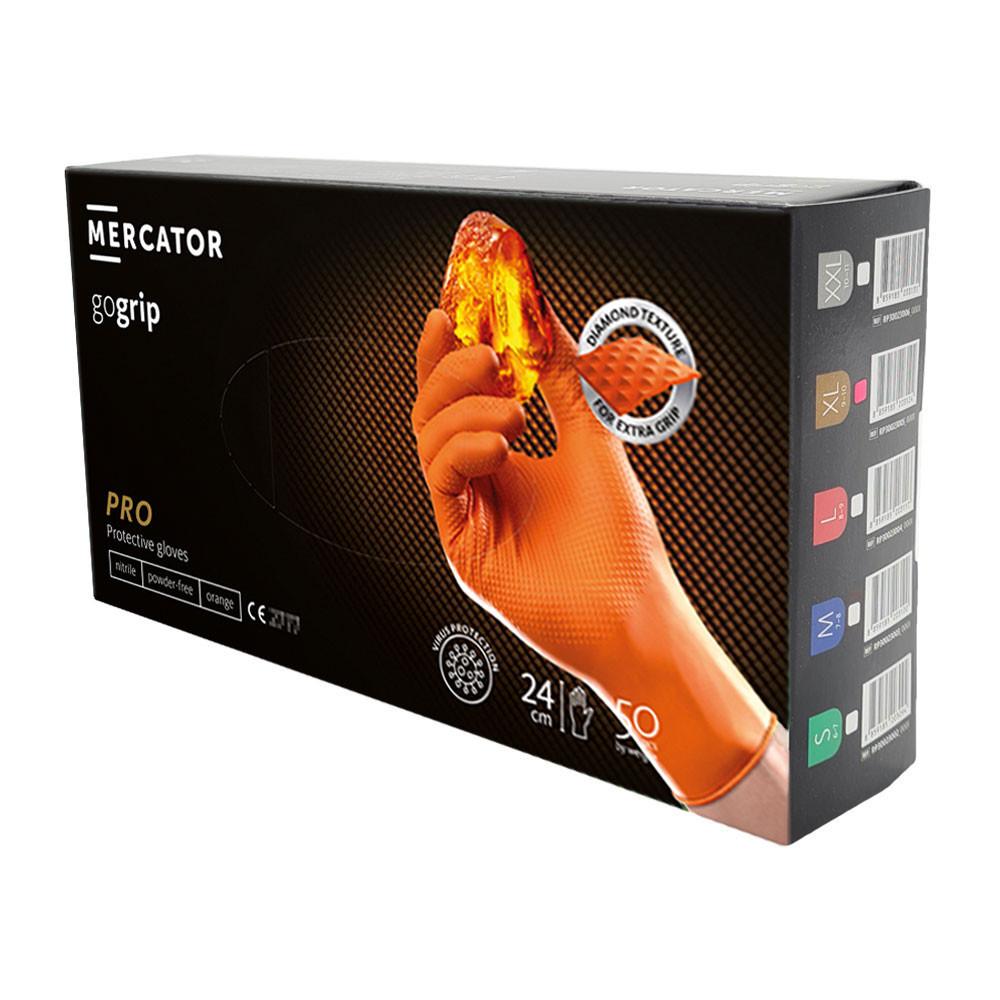 Mercator Gogrip Orange Nitrile Gloves 50 Pcs