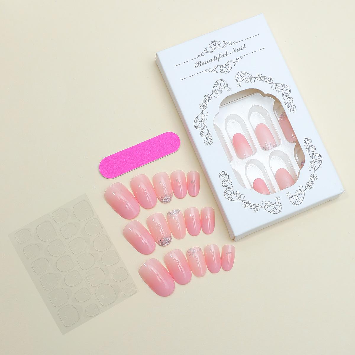 

European & American Removable Gradient Marble Fake Nails
