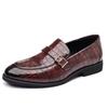 Leather shoes men's fashion casual beanie shoes crocodile pattern men's British pointed head large size 48