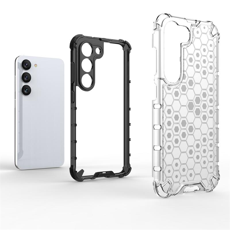 Honeycomb Shockproof For Samsung Galaxy S23 Case Armor Capa S23 Plus Ultra S22 S21 S23 FE S20 Cover Translucent TPU PC Protector
