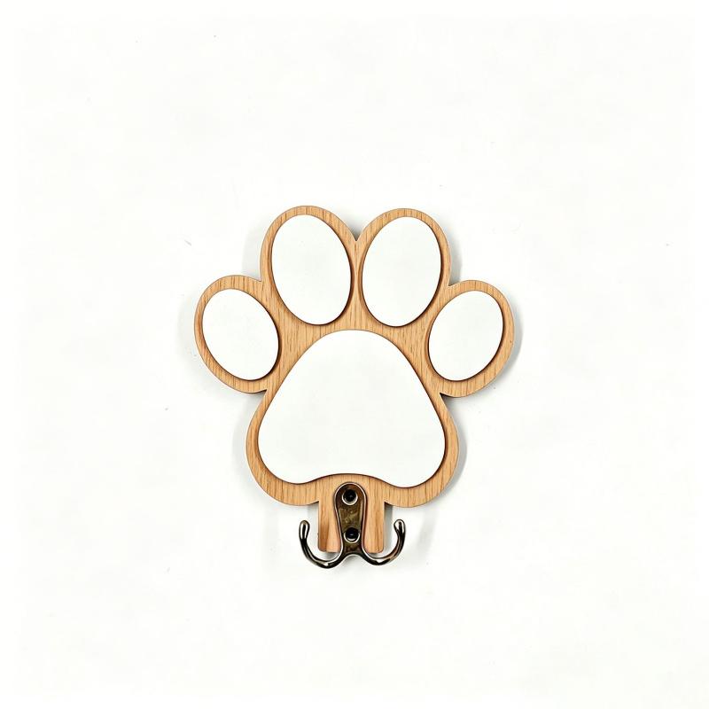 

Wooden Paw Print Hat Collar Clothes Hanger, Bedroom Bathroom Clothes Towel Hook, Suitable For Bedroom Wall Decoration коричневый