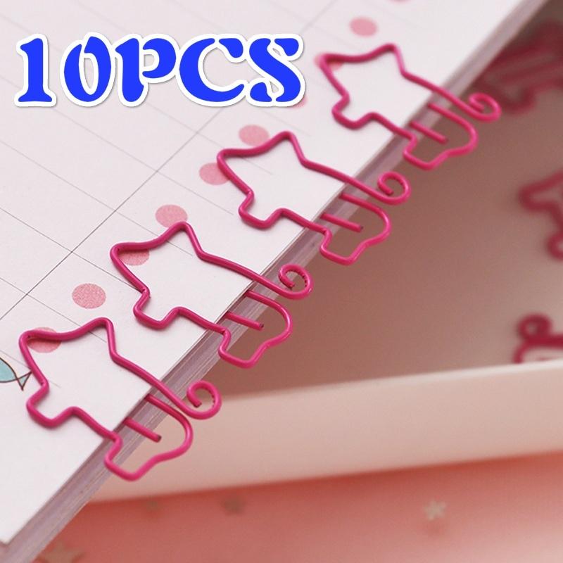 10PCS Pig Animal Pink Bookmark Paper Clip School Office Supply Escolar Papelaria Gift Stationery