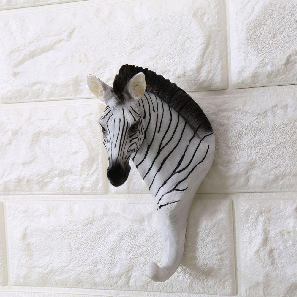 Retro Animal Head Key Hook Up 3D Hat Hanging Rack Creativity Clothes Hook Rack Wall/Door Decor