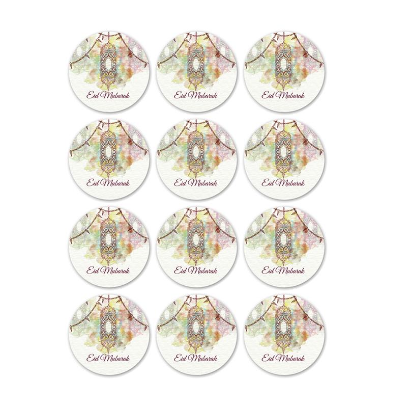 60-120pcs Eid Ramadan Kareem Decor Ramadan Mubarak Stickers Muslim Islamic Kareem Happy Aid Gifts Ramadan and Eid Decor for Home