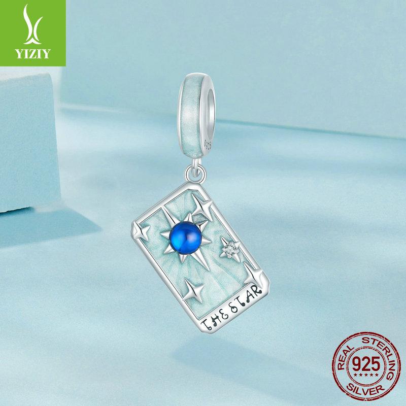 Star Tarot Diy Pendant Accessories, Mystery Wind S925 Sterling Silver Bracelet Beaded.