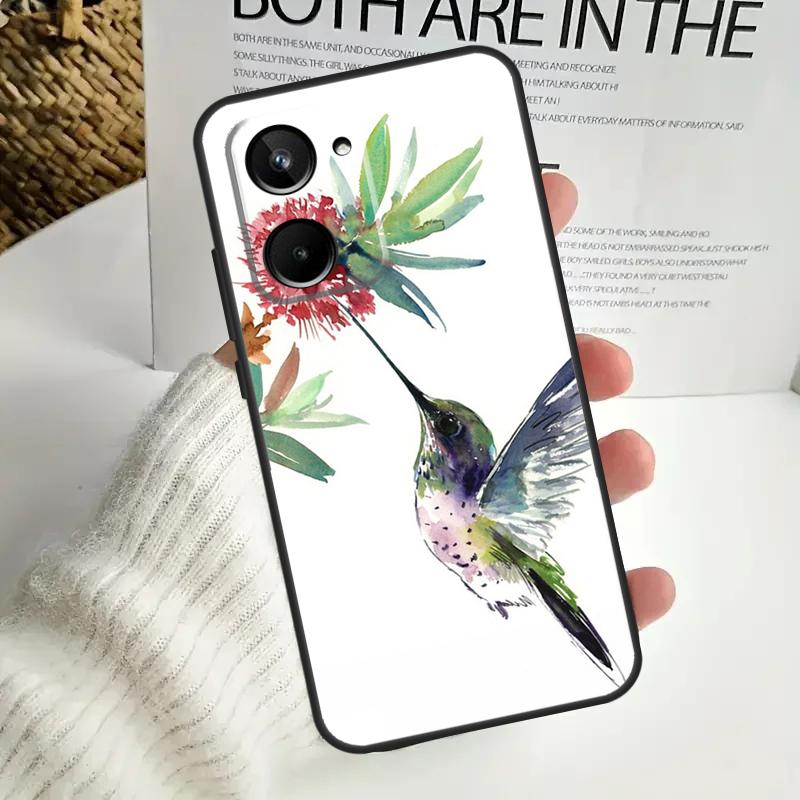 Hummingbird For Realme C75 C55 C71 C53 C67 C61 C33 C63 C51 C65 15 GT7 Pro 10 11 12 13 14 Pro Plus Case