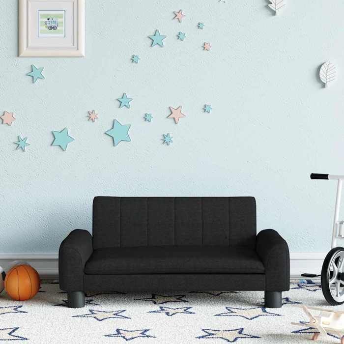 VidaXL Canapé pour enfants noir 70x45x30 cm tissu 3196273