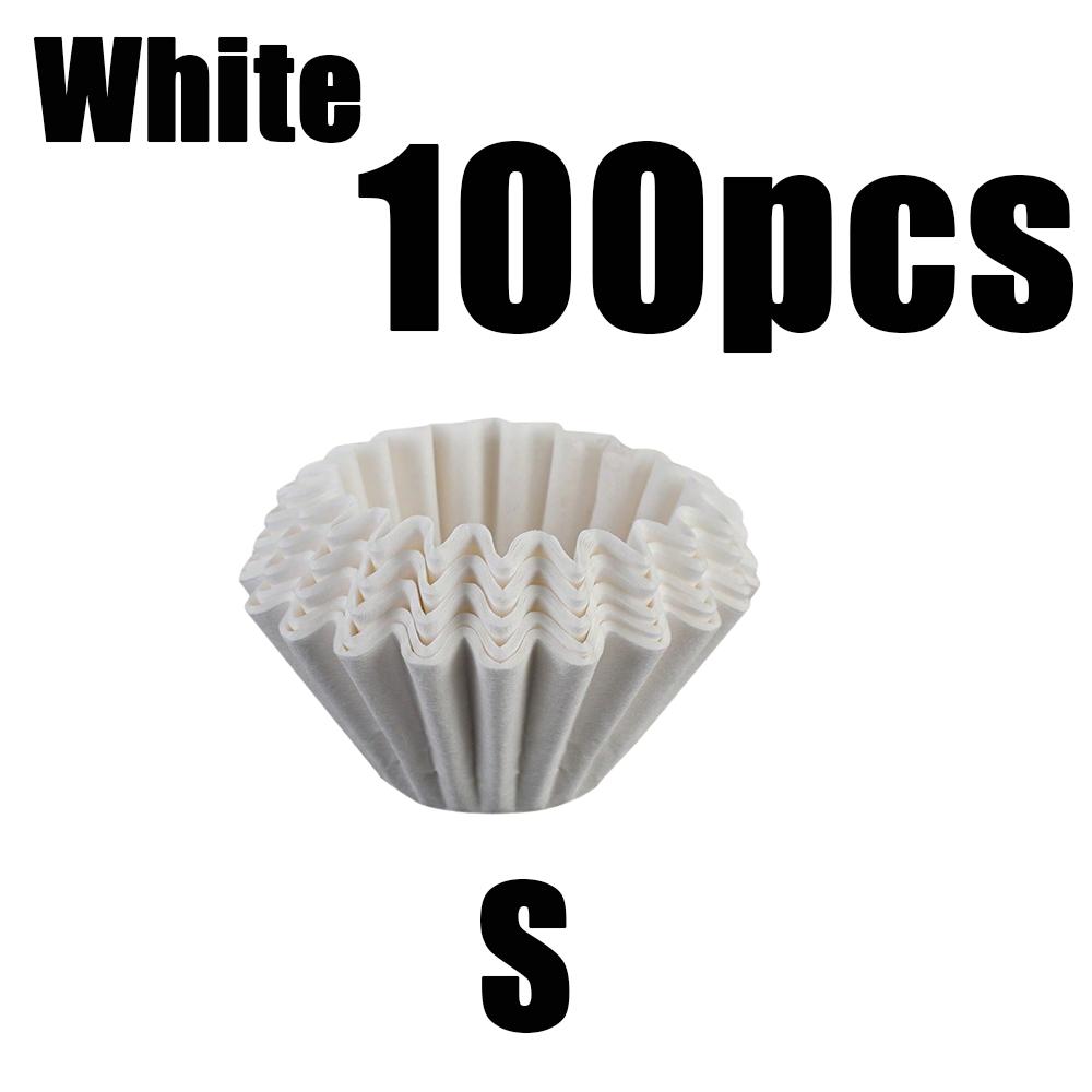 50/100Pcs Hand Brewed Drip Filter Coffee Filter Paper Cake Bowl Shape Cups Basket Fits Coffee Dripper Cups Basket Drippe Tools