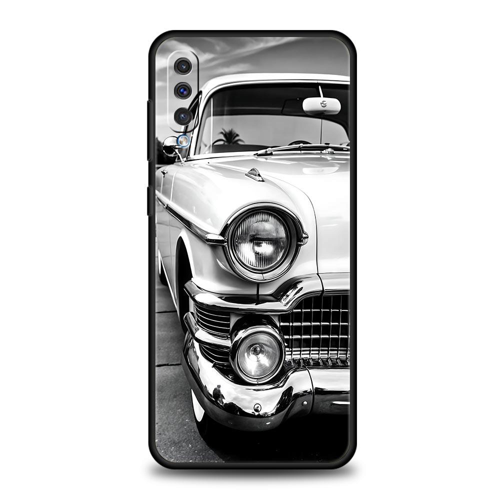 Black White Car Phone Case For Samsung A56 A36 A26 A54 A52 A24 A14 A50 A72 A70 A40 A06 A12 A22 A34 A42 A32 A04s A16 5G Cover