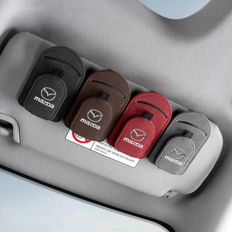 2025 Heißer Auto-Sonnenschutz Multi-Funktionale Aufbewahrungstasche Brillenclip für Mazda 3 6 RX8 RX7 Axela Atenza MX5 CX9 CX3 CX5 CX7 323 626