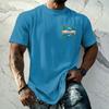 Men's Vintage Texture Print Short Sleeve T Shirt Loose Fit Casual Summer Daily Top Crew Neck Lightweight Breathable Fabric