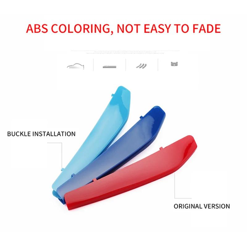 3PCS ABS M-Color Car Front Bumper Racing Grills Strips Trim Clips For BMW 1 Series F40 2020-2023 Styling Exterior Accessories
